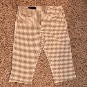 Zara Beige and White Gingham Trousers